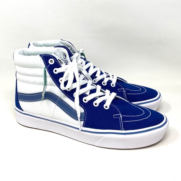 VANS Comfycush SK8-HI Tri-Tone Blue Mens High Top Suede Canvas Shoes VN0A3WMBB23 - Picture 2 of 9